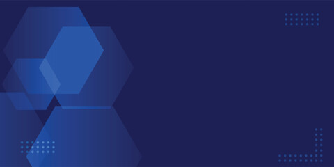 Blue technology concept background with hexagonal elements for website