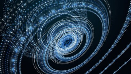 Wall Mural - futuristic video animation with particle stripe object in slow motion, 4096x2304 loop 4k