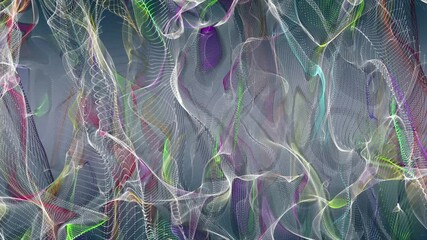 Wall Mural - fantastic video animation with particle wave object in slow motion, 4096x2304 loop 4k