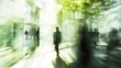 © Forex - Blurry figures walking in a light-filled urban space