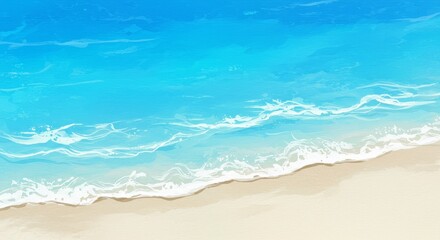  Aerial View of Sandy Beach and Blue Ocean Waves Photo