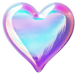 Canvas Print - png holographic foil heart purple shape.