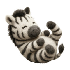 Wall Mural - png cute fuzzy zebra toy illustration.