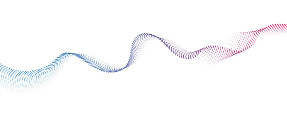 Leinwandbilder - Flowing Dot Wave halftone gradient pattern on transparent background	
