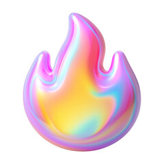 Wall Mural - png vibrant holographic flame illustration.