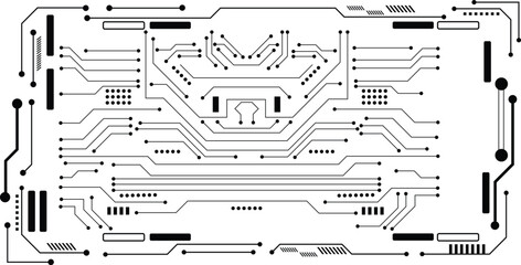 Wall Mural - circuit board texture background, seamless pattern. vector illustration