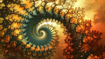 Wall Mural - spiraling pattern of vibrant orange and deep blue colors creating an abstract artistic design