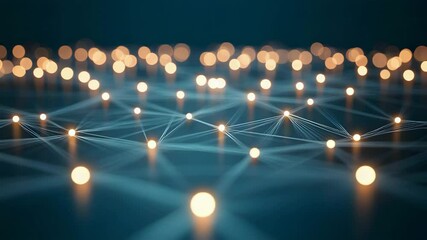 Wall Mural - stunning network of glowing lights illuminating the night in a beautiful urban cityscape scene