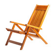 © Shape Png - Elegant Modern Wooden Beach Chair with a Compact Design Isolated on Transparent Background