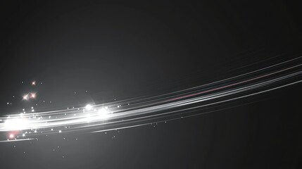 Wall Mural - Abstract design of flowing light trails on a dark background.