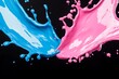 © masud - Vibrant Paint Splashes Colliding on Black Background A Colorful Abstract Design