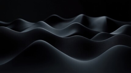 Wall Mural - Abstract dark wave forms in three-dimensional space.