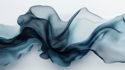 Wall Mural - Fluid,  translucent fabric  draped  in  soft  blue  tones.