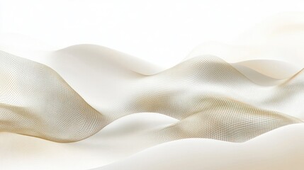Wall Mural - Delicate, flowing fabric, soft, subtle, light cream color, abstract design.