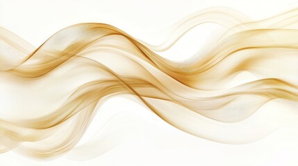 Wall Mural - Abstract design with flowing gold lines on white.