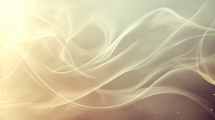 Wall Mural - Abstract design of light beige smoke flowing in graceful curves.