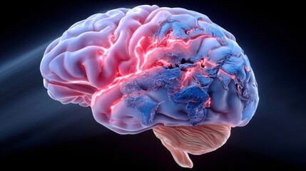 Wall Mural - human brain world map connection, global intelligence, artificial intelligence concept. creative min