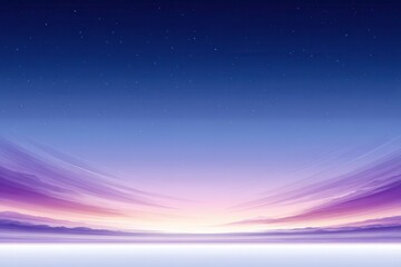 Wall Mural - A serene digital landscape of a sunrise or sunset with a gradient sky, stars, and soft clouds over a calm horizon.