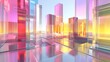 © riskun - Colorful glass architectural scene with vibrant hues.