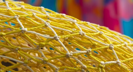 Yellow Net Texture Close Up Abstract Background Details