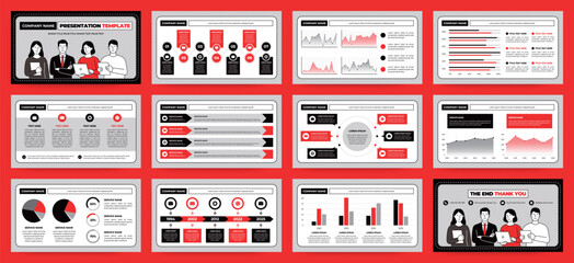 Wall Mural - modern presentation slide templates. infographic elements template set for web, print, annual report