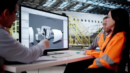 Leinwandbilder - Aircraft Engine Maintenance And Repair. Jet Plane