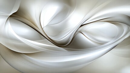 Wall Mural - Abstract design with flowing, light gray shapes.
