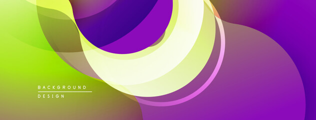 Wall Mural - Abstract flowing shapes, vibrant colors. Gradient background creates dynamic visual effect. Modern design element.