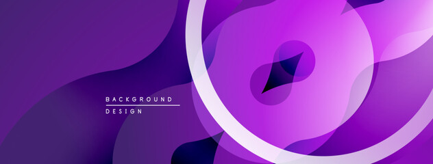 Aufkleber - Abstract purple background. Fluid shapes overlap, creating dynamic visual effect. Modern design element for digital projects.