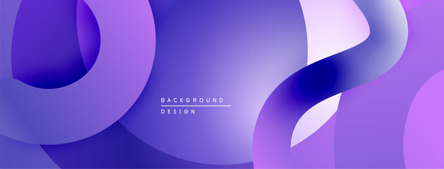 Poster - Abstract fluid shapes, purple hues, modern design. Smooth gradients create dynamic composition, suitable for backgrounds.