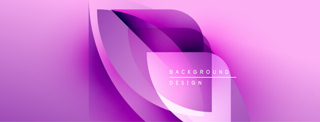 Leinwandbilder - Abstract purple design. Overlapping shapes create dynamic visual effect. Gradient background adds depth, modern aesthetic.