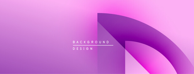 Leinwandbilder - Abstract purple gradient background. Overlapping shapes create dynamic visual effect. Minimalist design with text elements present.