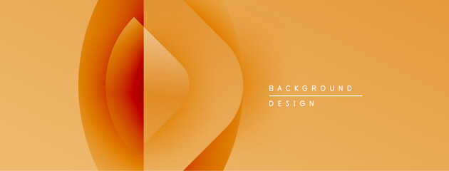 Leinwandbilder - Abstract orange layers create dynamic visual effect. Minimalist design with text elements, suitable for backgrounds.