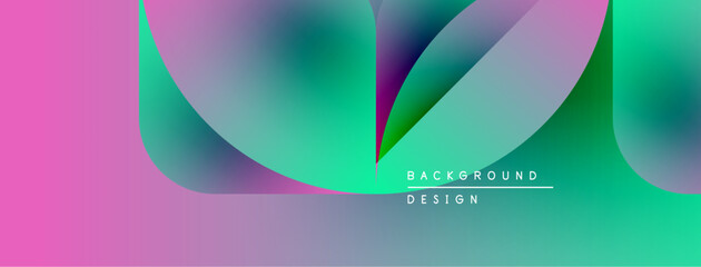 Leinwandbilder - Abstract vibrant design features flowing shapes, gradients. Pink, teal, purple hues create modern visual impact. Text reads background design.