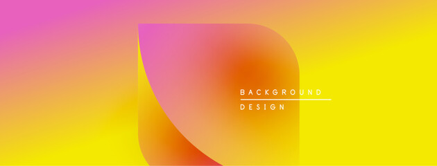 Leinwandbilder - Vibrant gradient background features abstract shape. Text reads background design in white. Modern, colorful visual presentation.