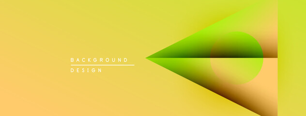 Fototapete - Abstract yellow background. Gradient shapes overlap, creating dynamic visual effect. Minimalist design with text elements present.