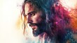 © Hannah - Watercolor portrait of Jesus in soft pastel tones, blending spiritual peace and traditional religious iconography