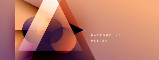 Aufkleber - Abstract geometric shapes overlap, creating warm color gradients. Design features peach, purple hues. Modern aesthetic.