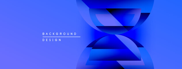 Aufkleber - Abstract blue design features overlapping shapes, gradients, smooth transitions. Modern aesthetic suitable for backgrounds, presentations.