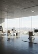 © Justins - Modern Office Interior With Panoramic City View And Glass Walls Photo