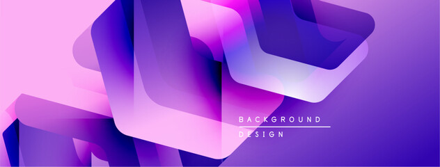 Poster - Abstract purple design features flowing shapes, gradients. Modern background ideal for digital projects, presentations. Vibrant, dynamic composition.