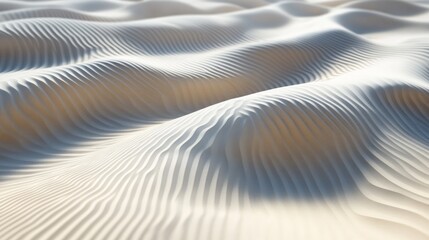 Wall Mural - abstract pattern of rippled white sand dunes.