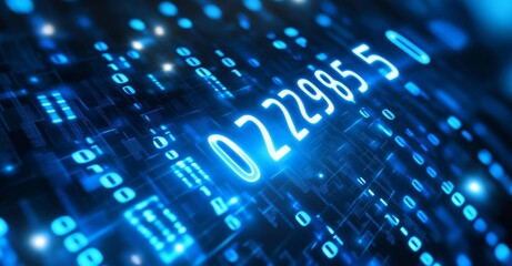 digital data processing background with binary code image