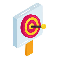 Wall Mural - Board with archery arrow showcasing hitting game