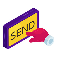 Wall Mural - a colored design icon of send sign