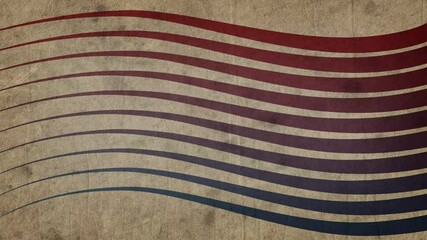 Wall Mural - abstract retro background. wavy gradient lines (red to blue) with subtle halftone dot texture. vinta