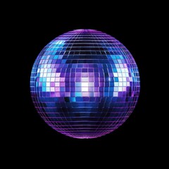 Wall Mural - disco ball sphere purple light.