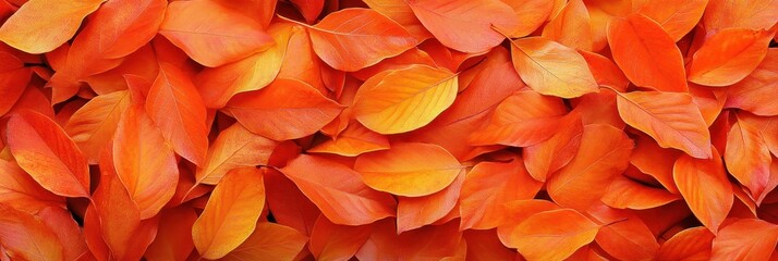 Orange Fall Background. Autumn Leaves in Park, Natural Abstract Seasonal Colors
