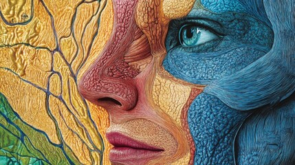 Wall Mural - this stunning ai-generated image merges vibrant colors with intricate textures. it showcases the hum