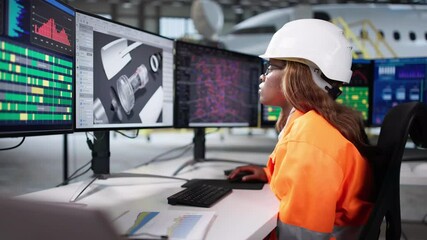 Leinwandbilder - 3D Aircraft Design Maintenance Using Computer Screen